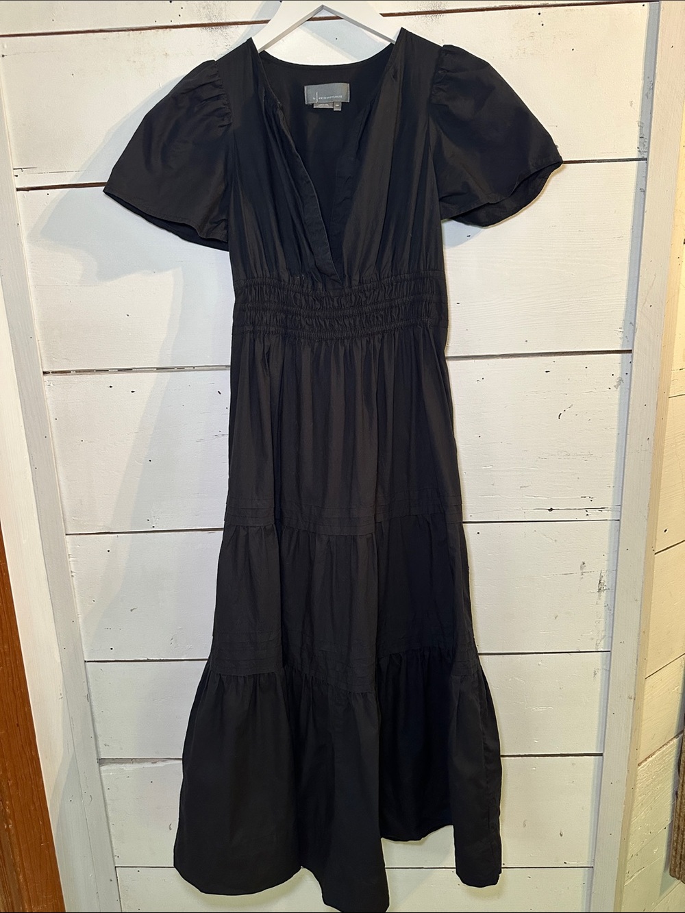 Anthropologie Black Somerset 100% Cotton Maxi Dress